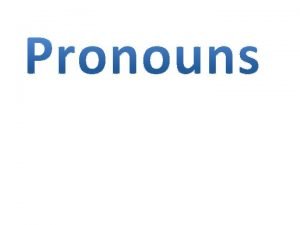 Personal pronoun