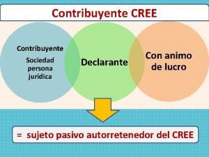 Contribuyente CREE Contribuyente Sociedad persona jurdica Declarante Con