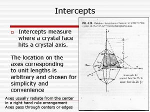 Intercepts o Intercepts measure where a crystal face