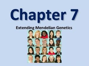 Chapter 7 Extending Mendelian Genetics Section 7 1