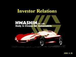 HWASHIN httpwww hwashin co kr Investor Relations 2000