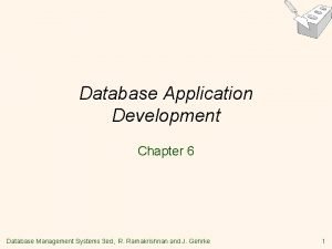 Database Application Development Chapter 6 Database Management Systems