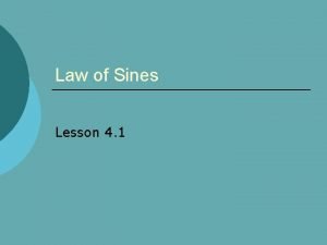Law of sines lesson