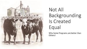 Not All Backgrounding Is Created Equal Why Some