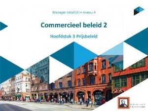 Commercieel beleid 2 Hoofdstuk 3 Prijsbeleid Wat heb