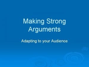 Audience analysis example Audience analysis example