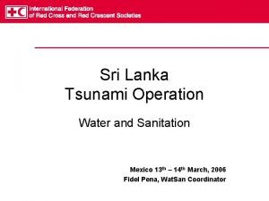 Sri Lanka Tsunami Operation Water and Sanitation Mexico