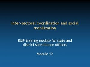 Intra sectoral coordination