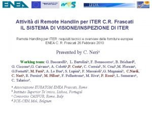 Associazione EURATOMENEA sulla Fusione Attivit di Remote Handlin