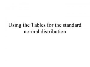 Normal approximation table