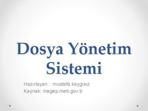 Bilgisayarda metin dosyası oluşturmak megep