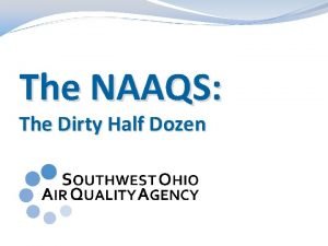 The NAAQS The Dirty Half Dozen Has Air