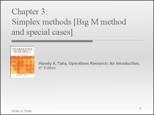 Big m method simplex