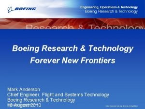 Boeing research and technology