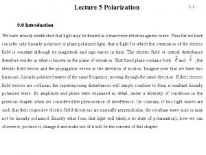 Light polarization equation