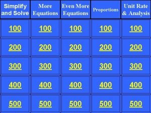 More Even More Unit Rate Simplify Proportions Analysis