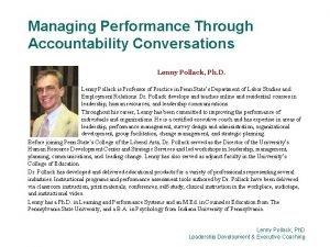 Accountability conversations
