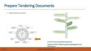 Tender document preparation Tender document preparation