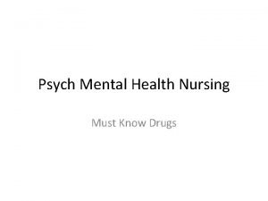 Psych Mental Health Nursing Must Know Drugs Haldol