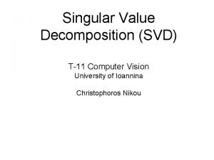 Svd computer vision