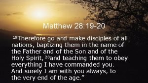 Matthew 28:19-20