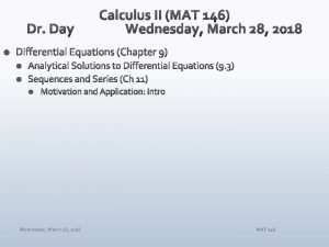 Wednesday March 28 2018 MAT 146 Population Growth