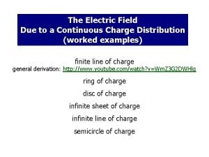 Electric field due to a continuous charge distribution