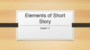 Element of the story example