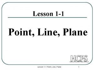 Lesson 1 point line and plane