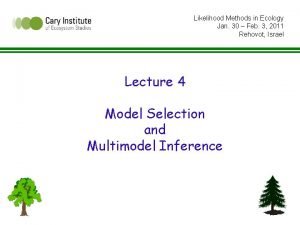 Likelihood Methods in Ecology Jan 30 Feb 3