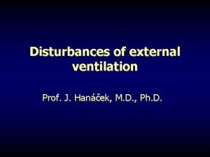 Disturbances of external ventilation Prof J Hanek M