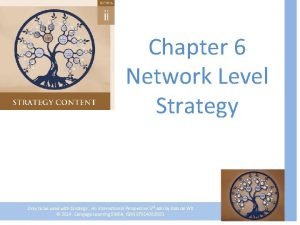 Chapter 6 Network Level Strategy Only to be