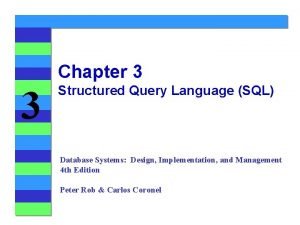 Chapter 3 3 Structured Query Language SQL Database