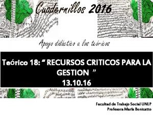 Recursos criticos