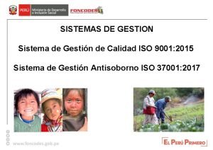 SISTEMAS DE GESTION Sistema de Gestin de Calidad