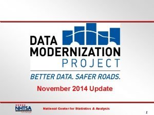 Nhtsa data modernization
