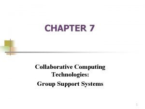 Collaborative computing technologies