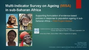 MultiIndicator Survey on Ageing MISA in subSaharan Africa