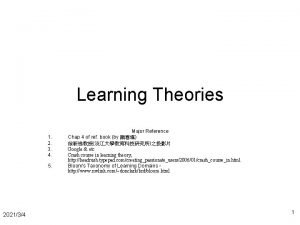 Learning Theories 1 2 3 4 5 202134