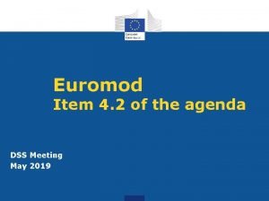 Euromod Item 4 2 of the agenda DSS