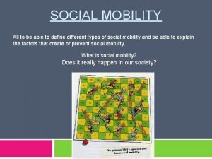 Causes of social mobility