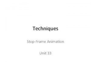 Animation techniques