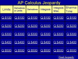 Calculus jeopardy