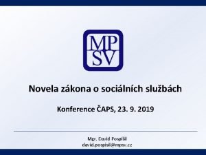 Novela zkona o socilnch slubch Konference APS 23