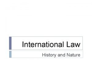 Origin of international law