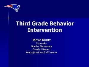 Third Grade Behavior Intervention Jamie Kuntz Counselor Granby