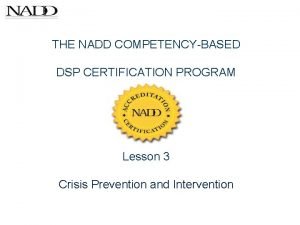 Nadd dsp certification