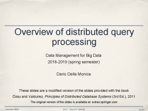 Distributed query processing in dbms