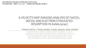 Velocity map imaging