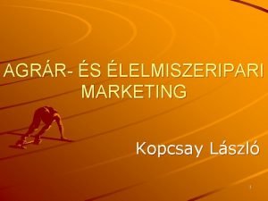 AGRR S LELMISZERIPARI MARKETING Kopcsay Lszl 1 1